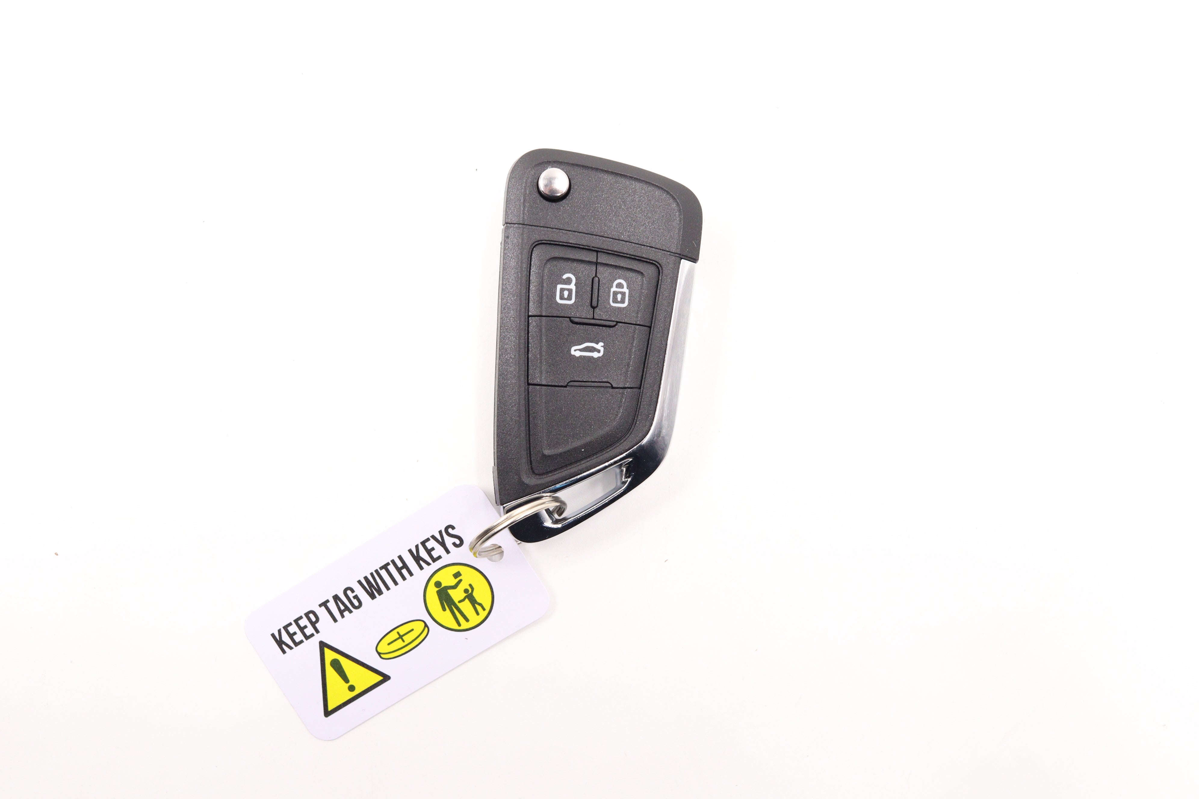 100 x Battery Warning Car Key Ring Tags | Remote Pro